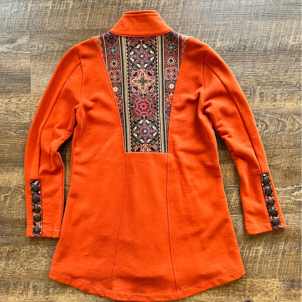 Soft Surroundings Nuance Orange Jacket with Tapestry Accent and Filigree Button - Picture 6 of 16